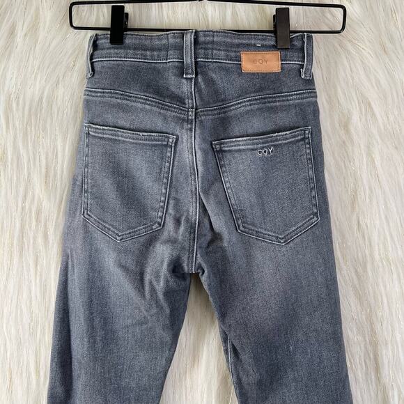 CQY Palme Gray High Rise Skinny Denim Jeans Cotton Blend Stretch Size 24 - Picture 5 of 11